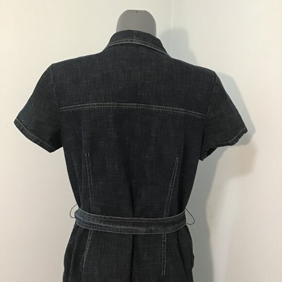 Point Zero Dark Wash Short Sleeve Denim Dress Size 13 - Picture 7 of 13